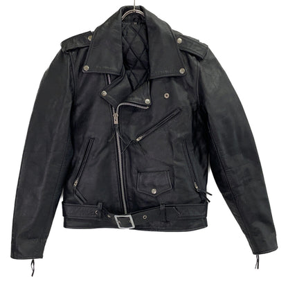 FREEDOM Cowhide Double Riders Leather Jacket Black