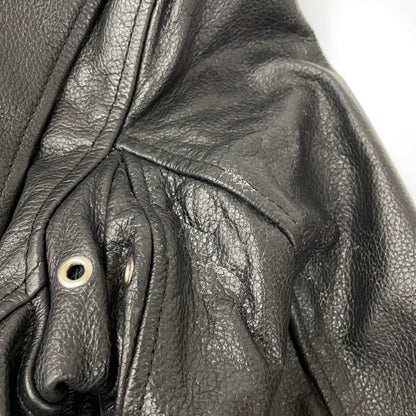 FREEDOM Cowhide Double Riders Leather Jacket Black