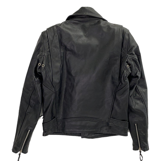 FREEDOM Cowhide Double Riders Leather Jacket Black