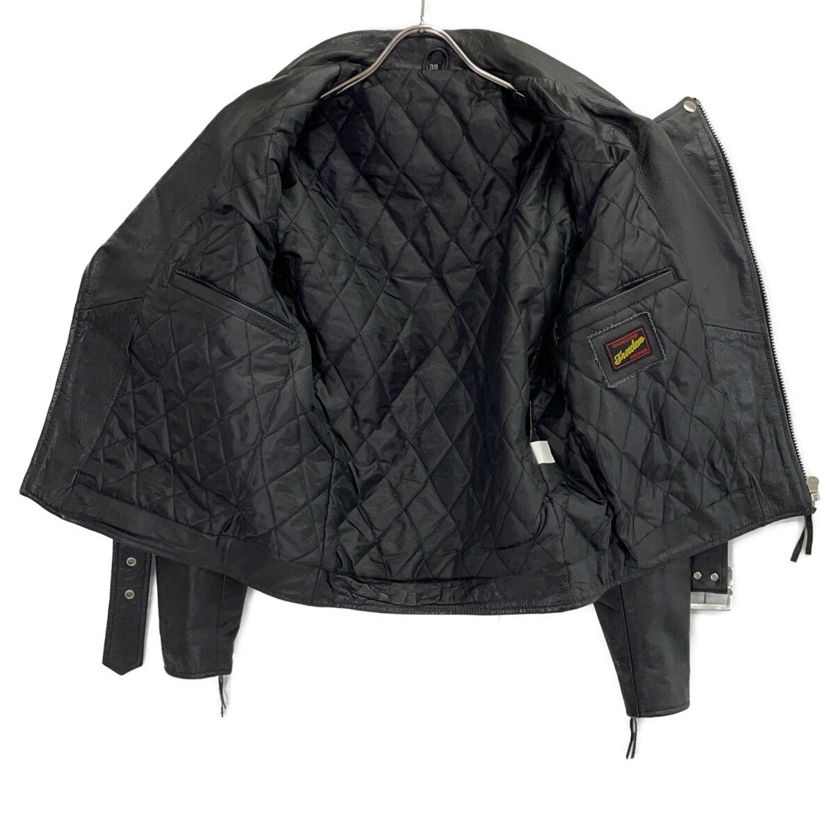 FREEDOM Cowhide Double Riders Leather Jacket Black