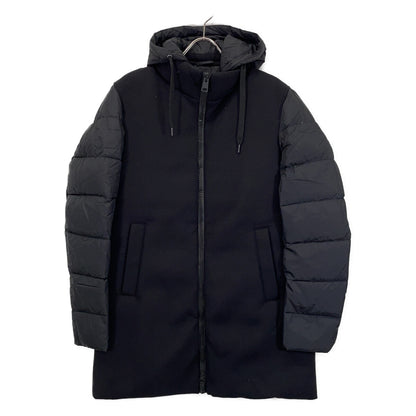 HERNO Mixed Material Detachable Hood Jacket Black Size 48