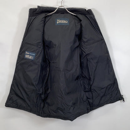 HERNO Mixed Material Detachable Hood Jacket Black Size 48