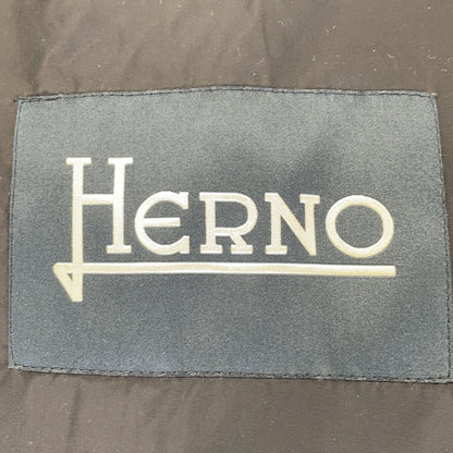HERNO Mixed Material Detachable Hood Jacket Black Size 48