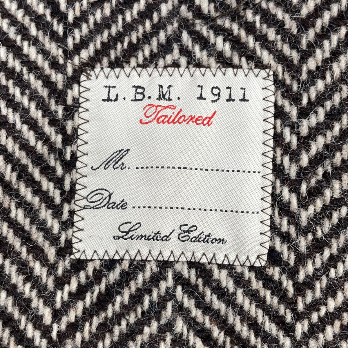 L.B.M. 1911 L.B.M. Herringbone Wool Duffle Coat Size 46
