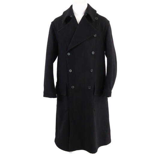 DRESS&ARCHIVES Loden Double Breasted Wool Coat Black Size 50