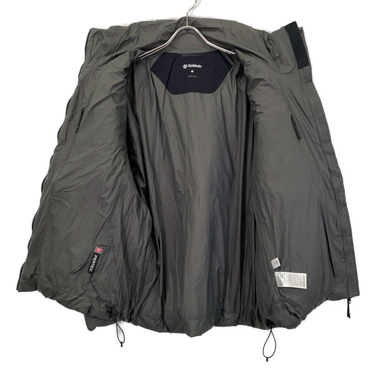 GOLDWIN Nylon Padded High Loft Puffy Shadow Gray Jacket Size 3