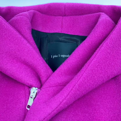 1piu1uguale3 Wool Wrap Coat Pink Size V