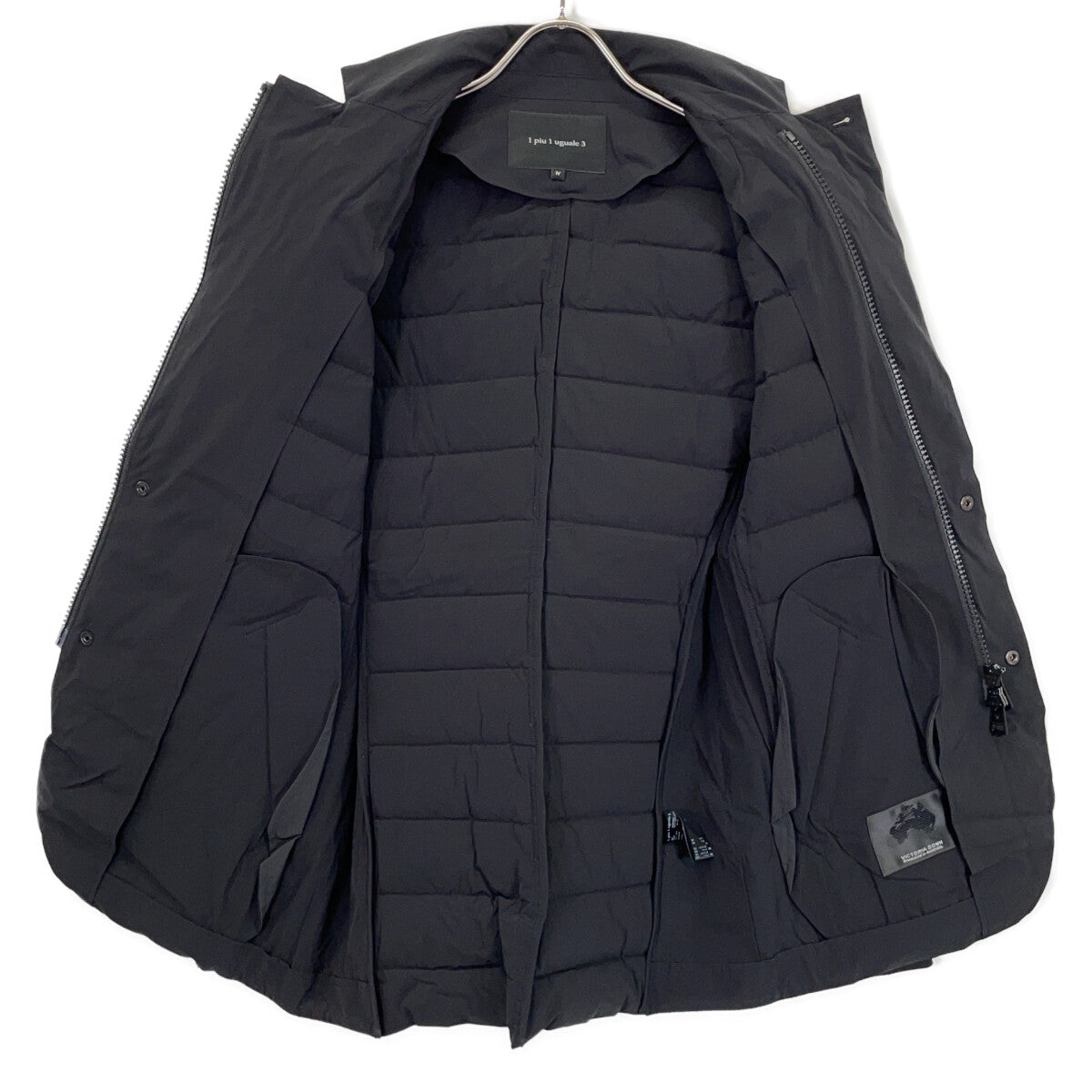 MRB 1piu1uguale3 4-Way Rib Zip Down Jacket Black Size IV