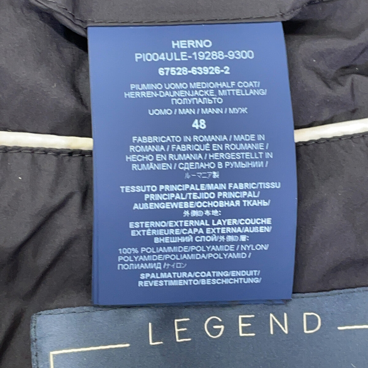 HERNO LEGEND L'ESKIMO Down Jacket Black Size 48