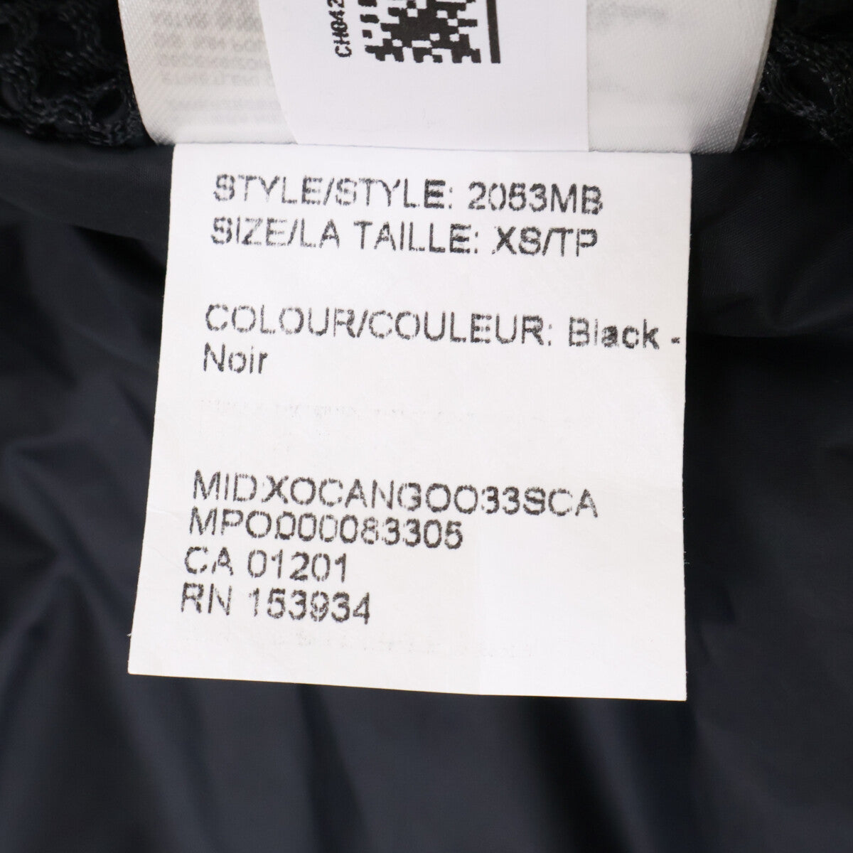 CANADA GOOSE Chateau Parka Down Jacket Black Size XS