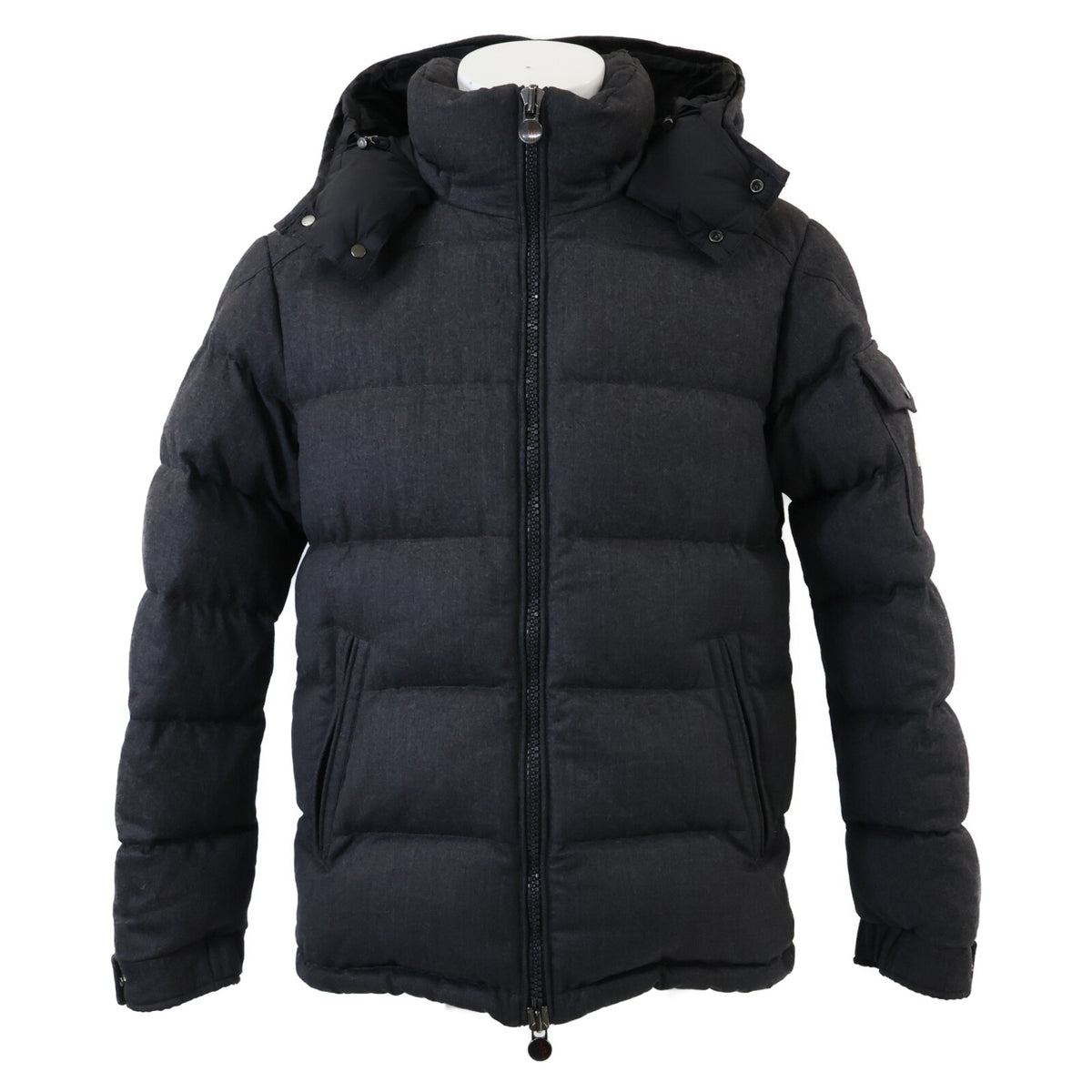 MONCLER MONTGENEVRE Hooded Down Jacket Gray Size 1