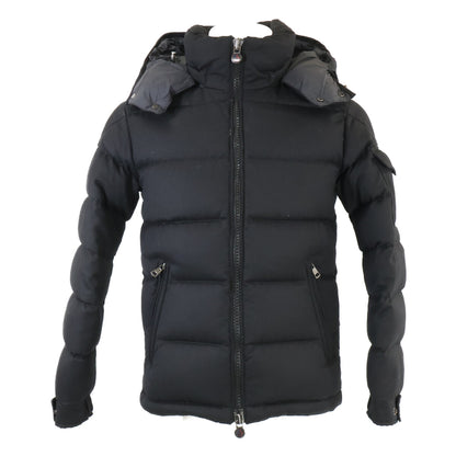 MONCLER MONTGENEVRE Wool Hooded Down Jacket Black Size 0