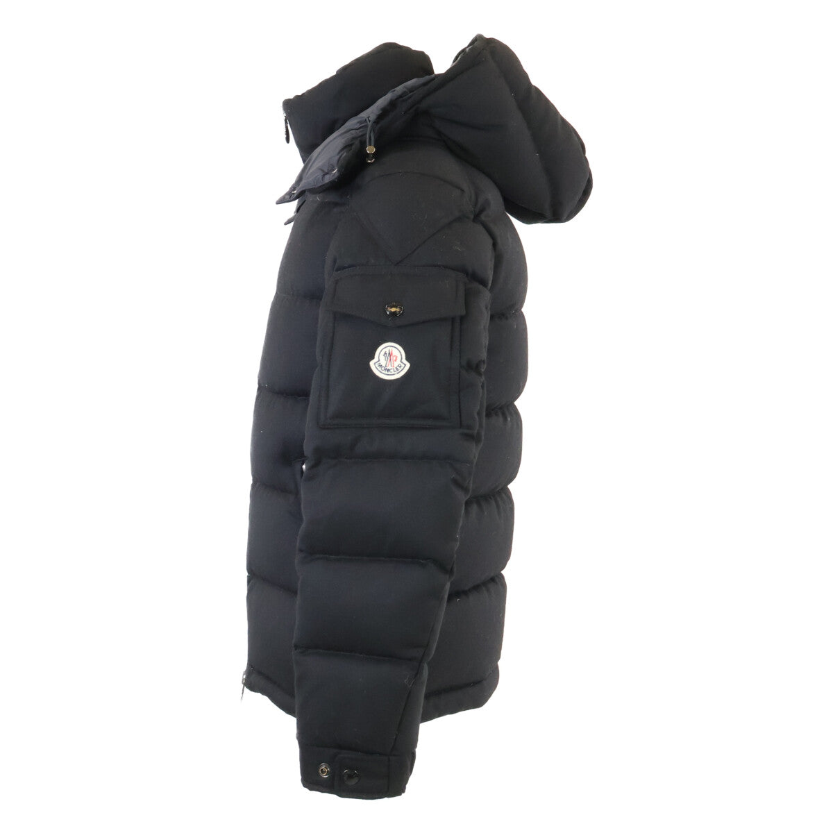 MONCLER MONTGENEVRE Wool Hooded Down Jacket Black Size 0