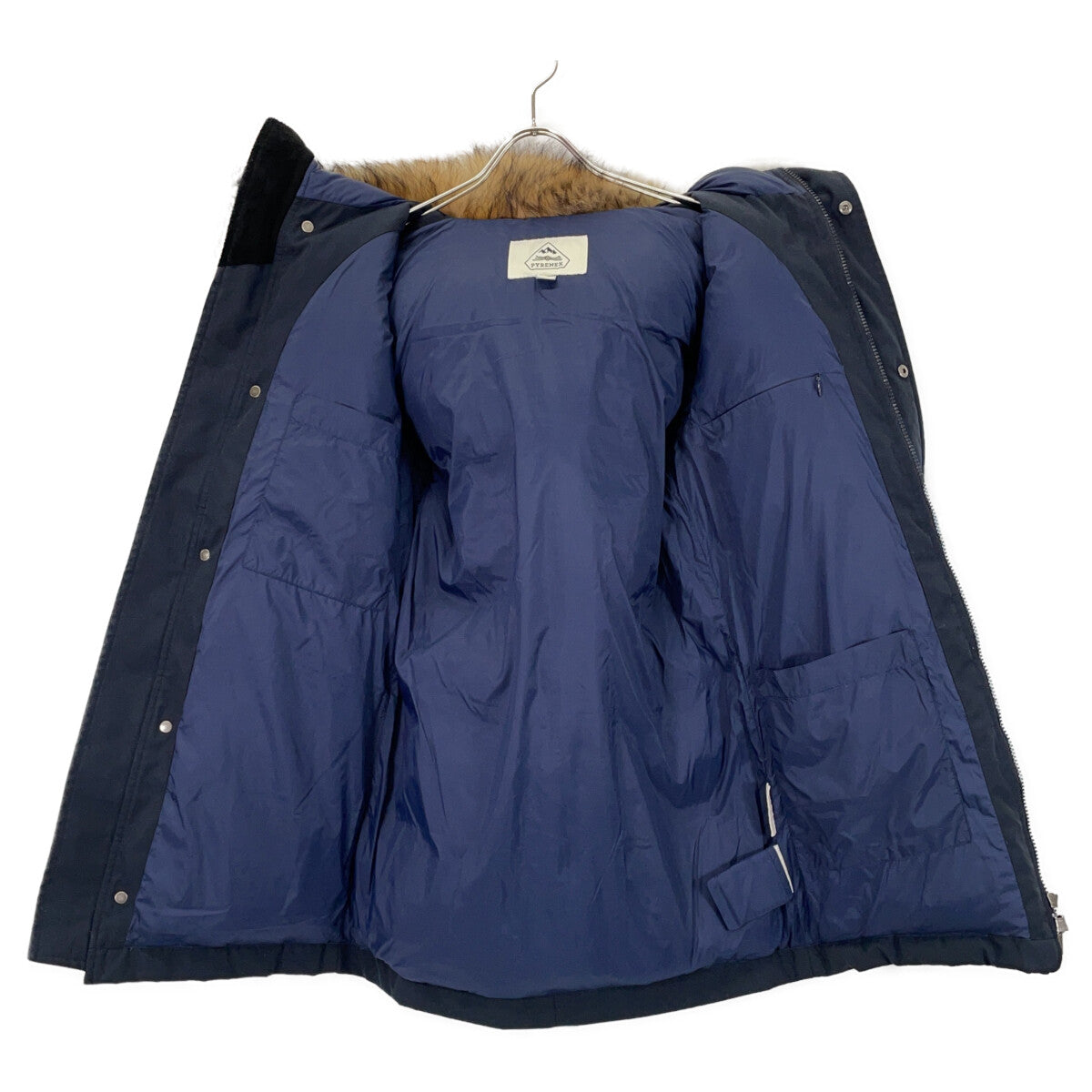 PYRENEX Anncey Fur-Trimmed Down Jacket Navy Size XS