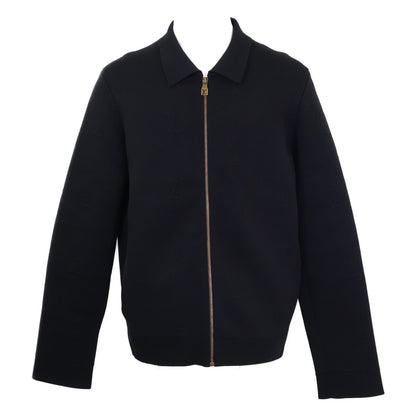 LOUIS VUITTON 25' Embossed LV Logo Zip Jacket Black Size XL