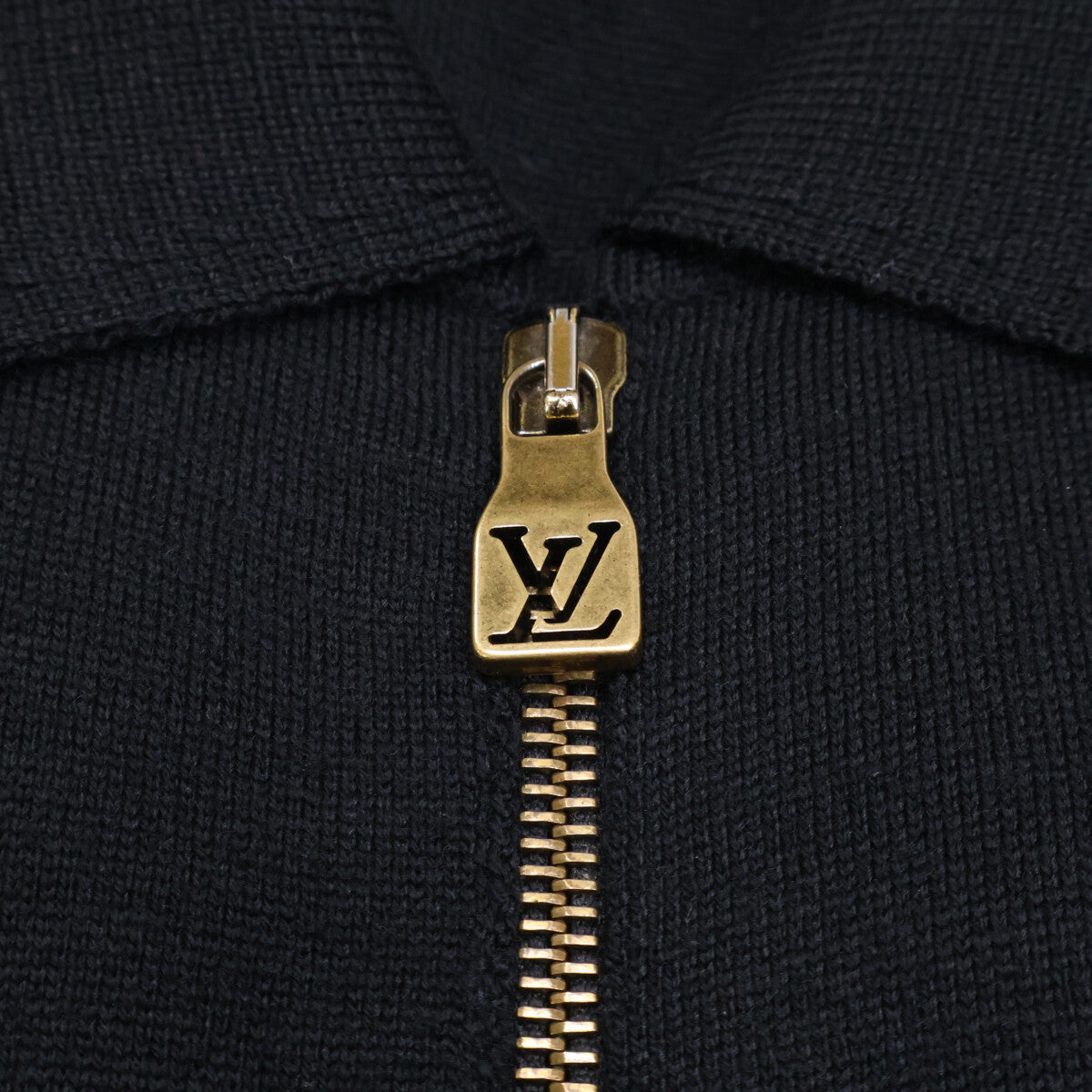 LOUIS VUITTON 25' Embossed LV Logo Zip Jacket Black Size XL