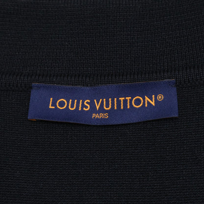LOUIS VUITTON 25' Embossed LV Logo Zip Jacket Black Size XL