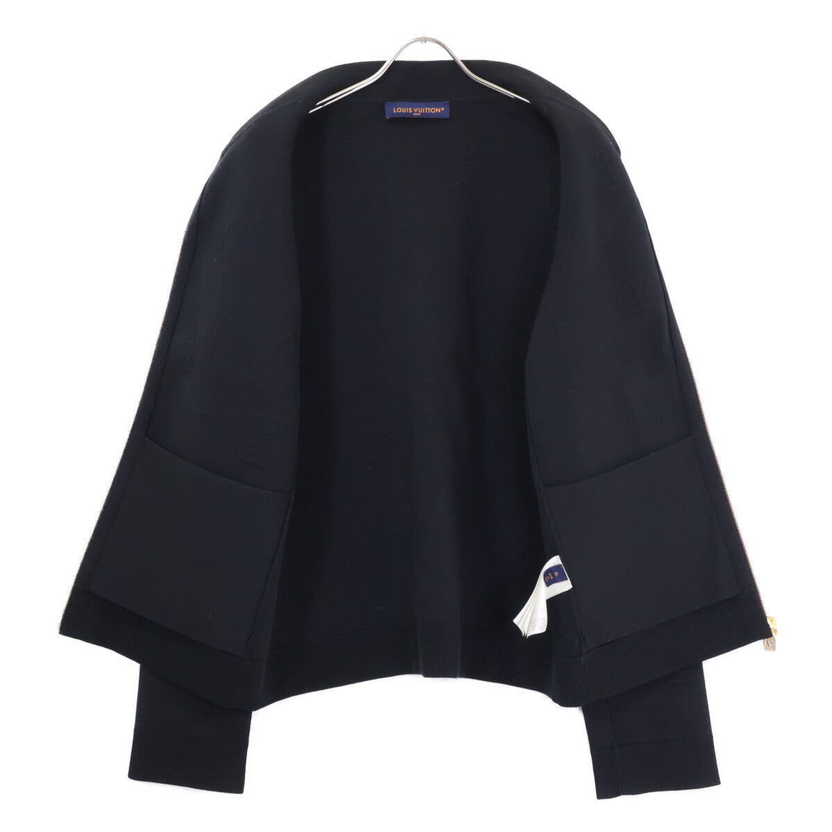 LOUIS VUITTON 25' Embossed LV Logo Zip Jacket Black Size XL