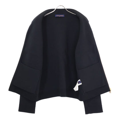 LOUIS VUITTON 25' Embossed LV Logo Zip Jacket Black Size XL