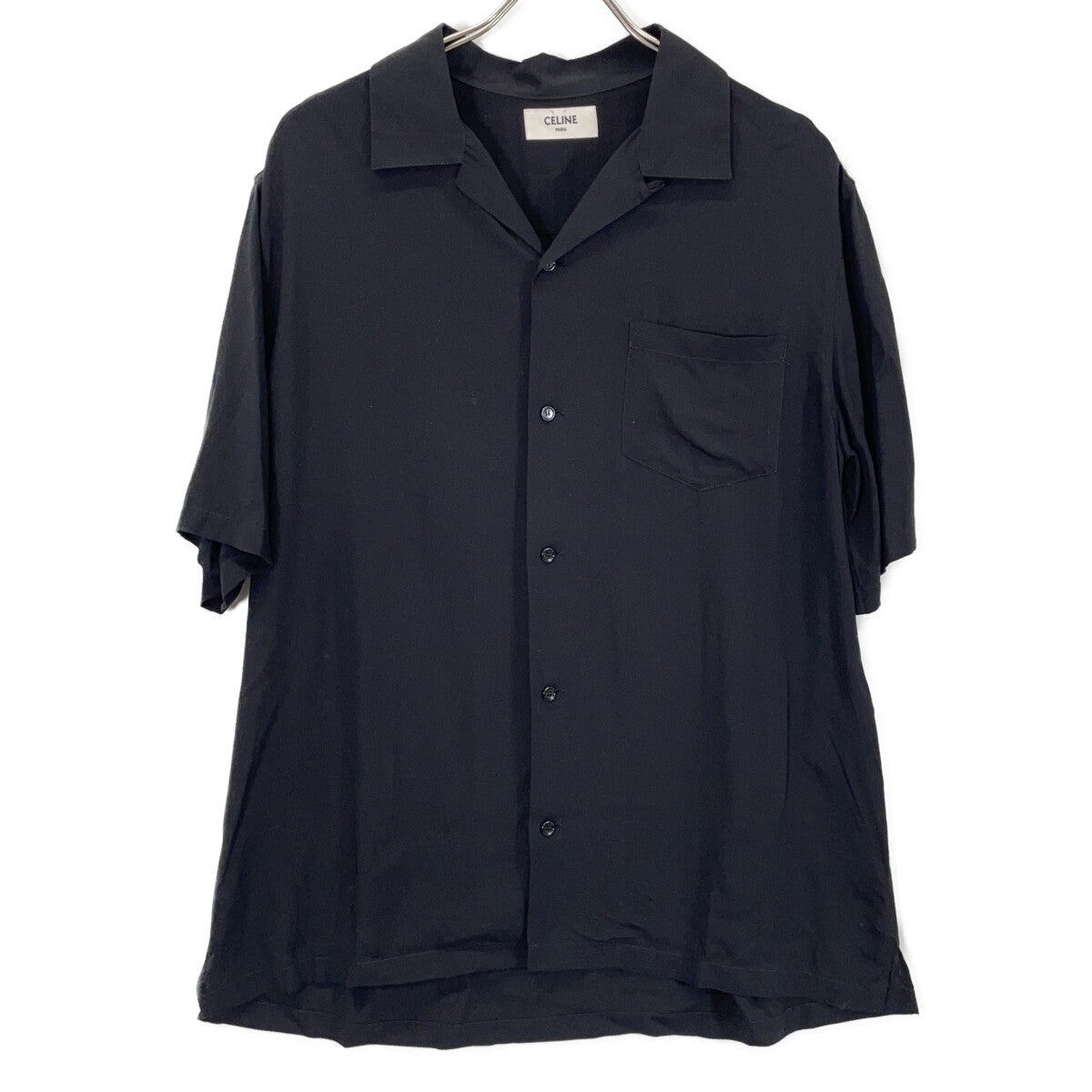 CELINE Back Logo Short Sleeve T-Shirt Black Size 39
