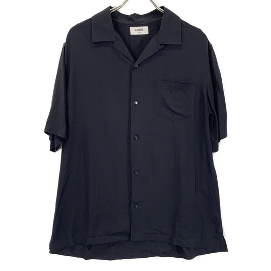 CELINE Back Logo Short Sleeve T-Shirt Black Size 39