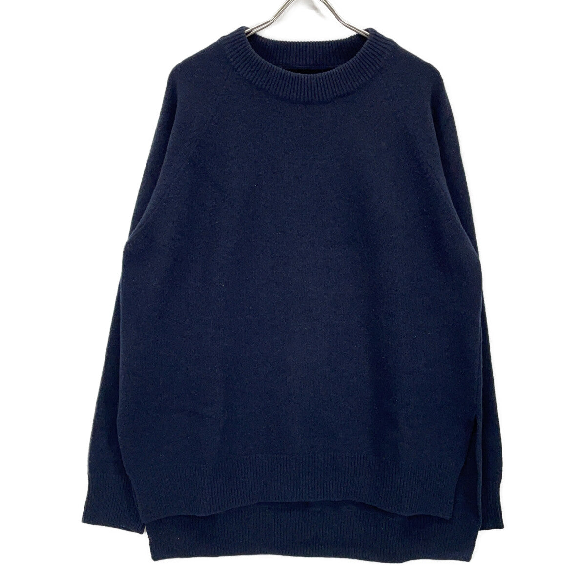 JILSANDER 20AW Wool Side Slit Oversized Knit Navy Size 29
