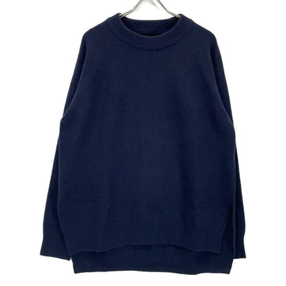 JILSANDER 20AW Wool Side Slit Oversized Knit Navy Size 29