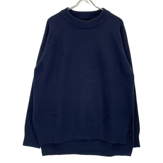 JILSANDER 20AW Wool Side Slit Oversized Knit Navy Size 29