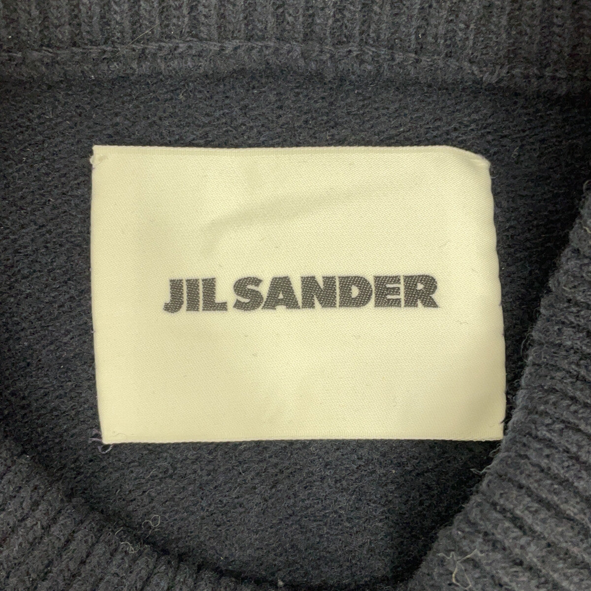 JILSANDER 20AW Wool Side Slit Oversized Knit Navy Size 29