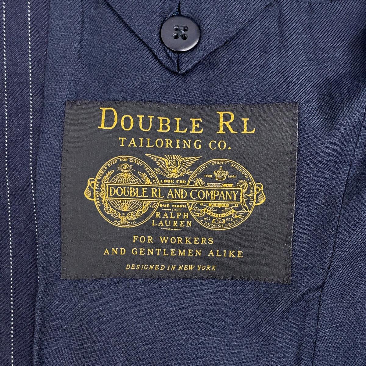 RRL Italian Wool 3-Button Stripe Blazer Navy Size 36S