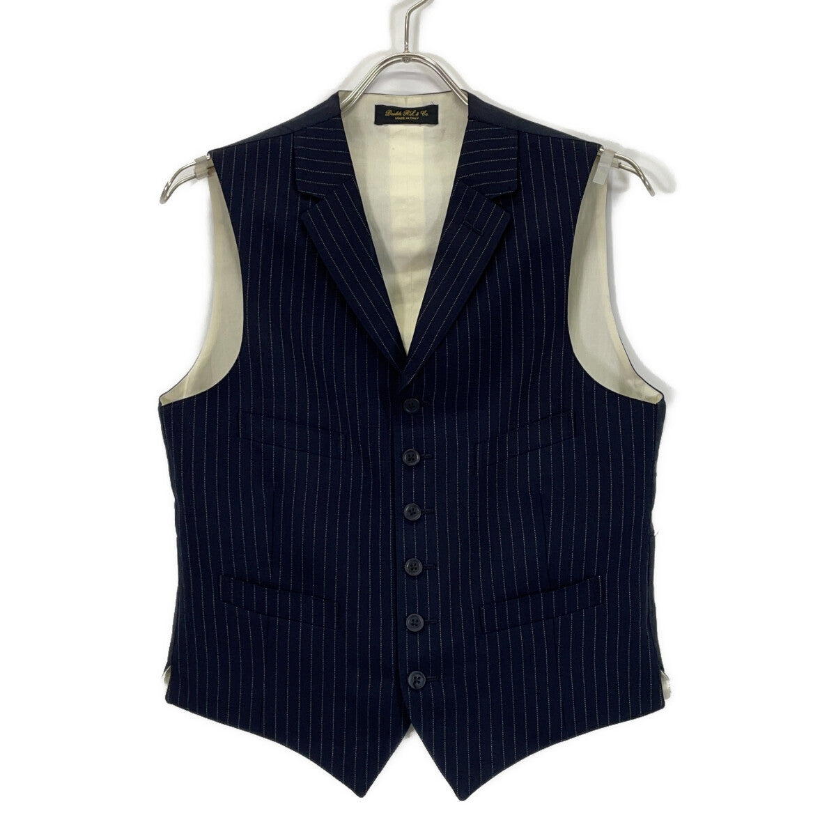 RRL Italian Wool Stripe Vest Navy Size 36S