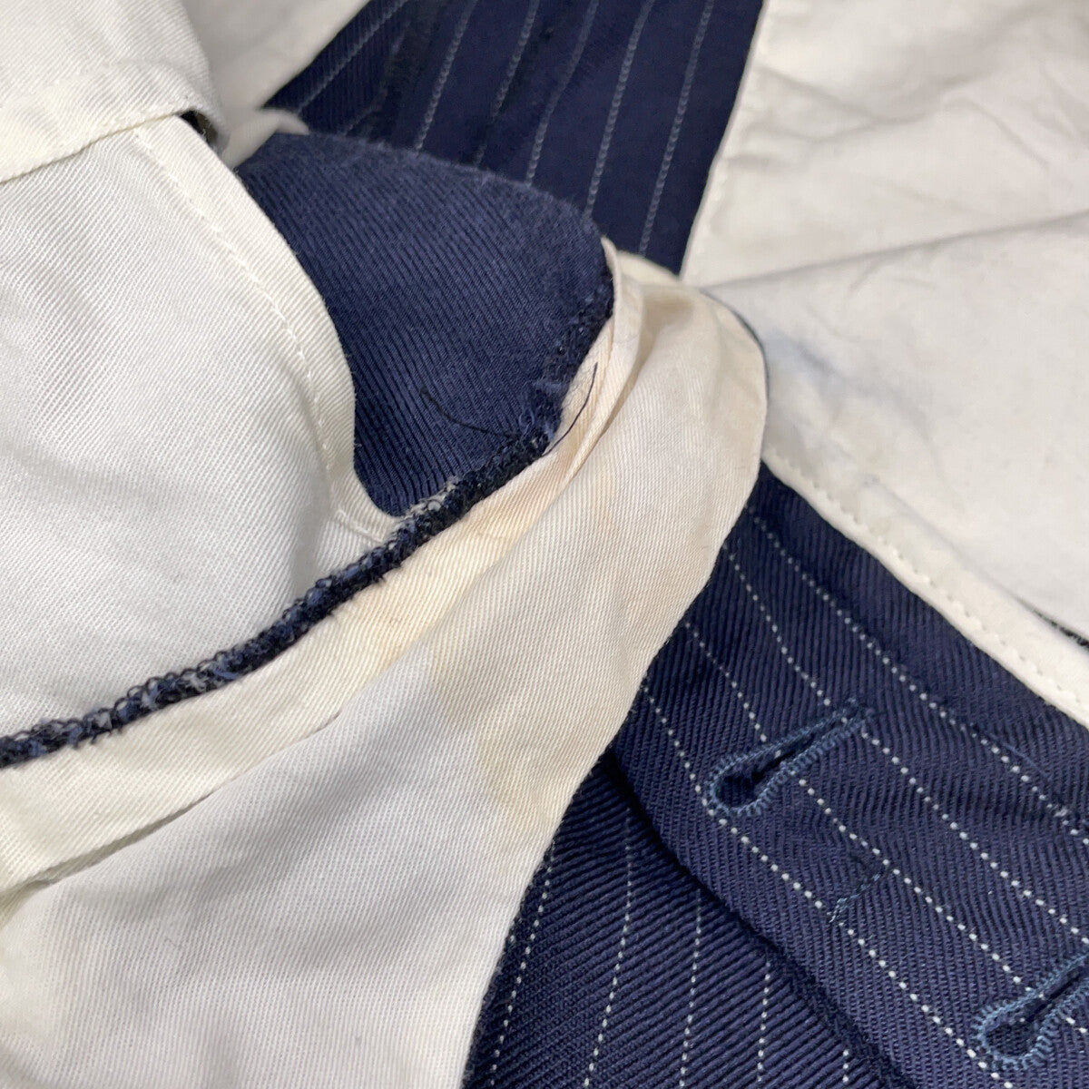 RRL Italian Navy Wool Striped Tapered Slacks Size 28