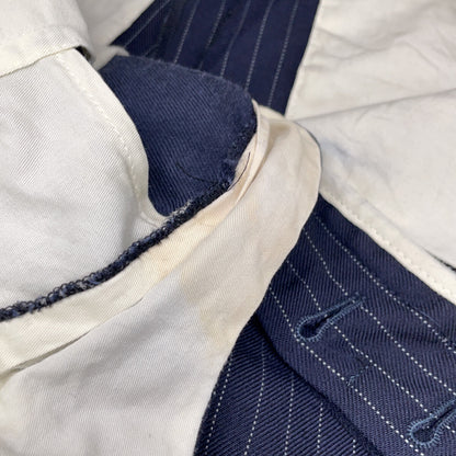 RRL Italian Navy Wool Striped Tapered Slacks Size 28