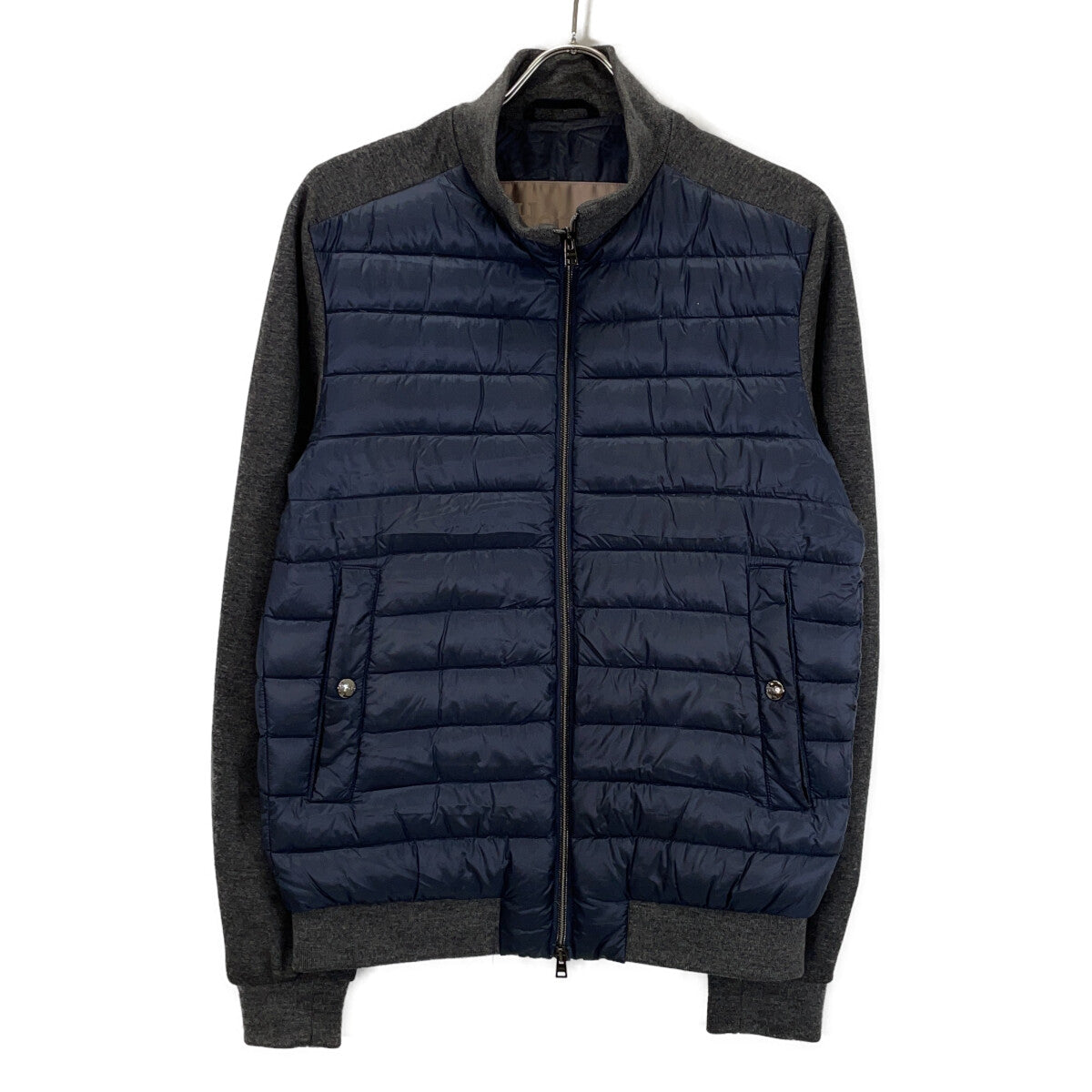 HERNO Navy Charcoal Hybrid Down Jacket Size 46