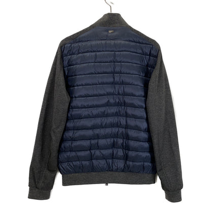 HERNO Navy Charcoal Hybrid Down Jacket Size 46