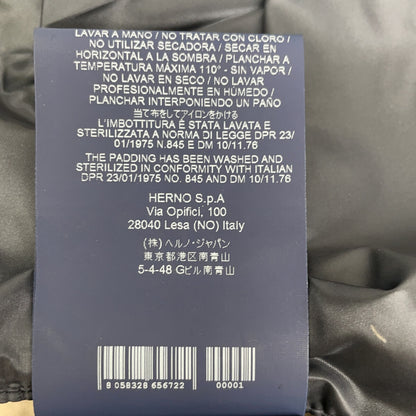 HERNO Navy Charcoal Hybrid Down Jacket Size 46