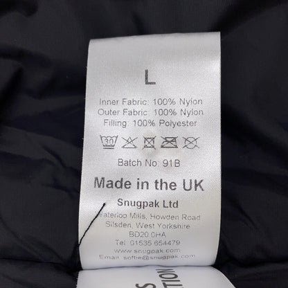 SnugPak Black Nylon Padded Long Jacket Size M