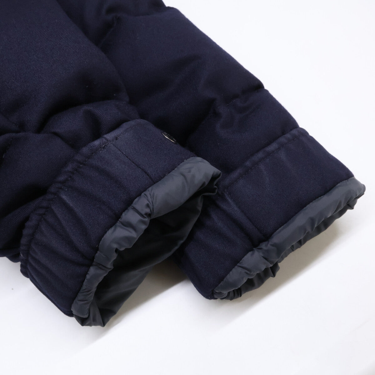 MONCLER MONTGENEVRE Wool Hooded Down Jacket Navy Blue Size 2