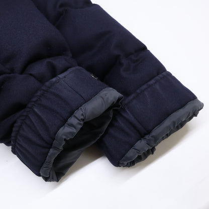 MONCLER MONTGENEVRE Wool Hooded Down Jacket Navy Blue Size 2