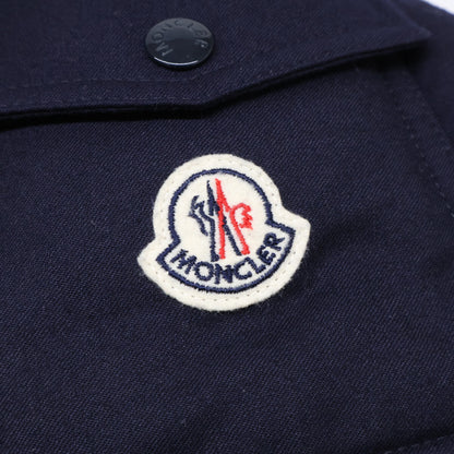 MONCLER MONTGENEVRE Wool Hooded Down Jacket Navy Blue Size 2
