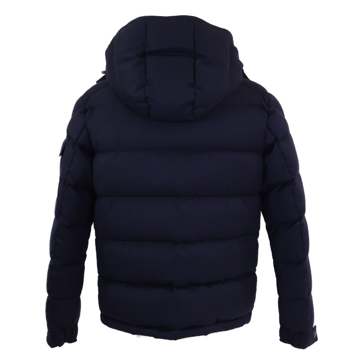 MONCLER MONTGENEVRE Wool Hooded Down Jacket Navy Blue Size 2