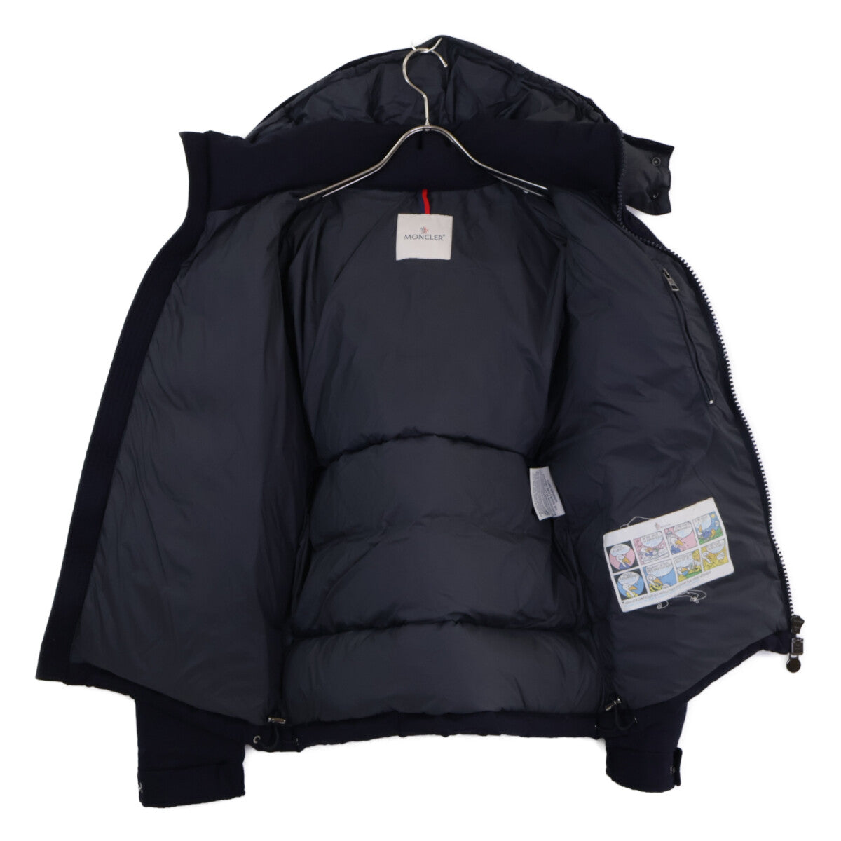 MONCLER MONTGENEVRE Wool Hooded Down Jacket Navy Blue Size 2