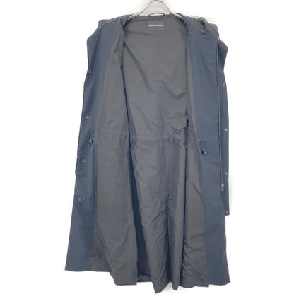 EMPORIOARMANI Navy Lambswool Hooded Zip Long Coat Size 50