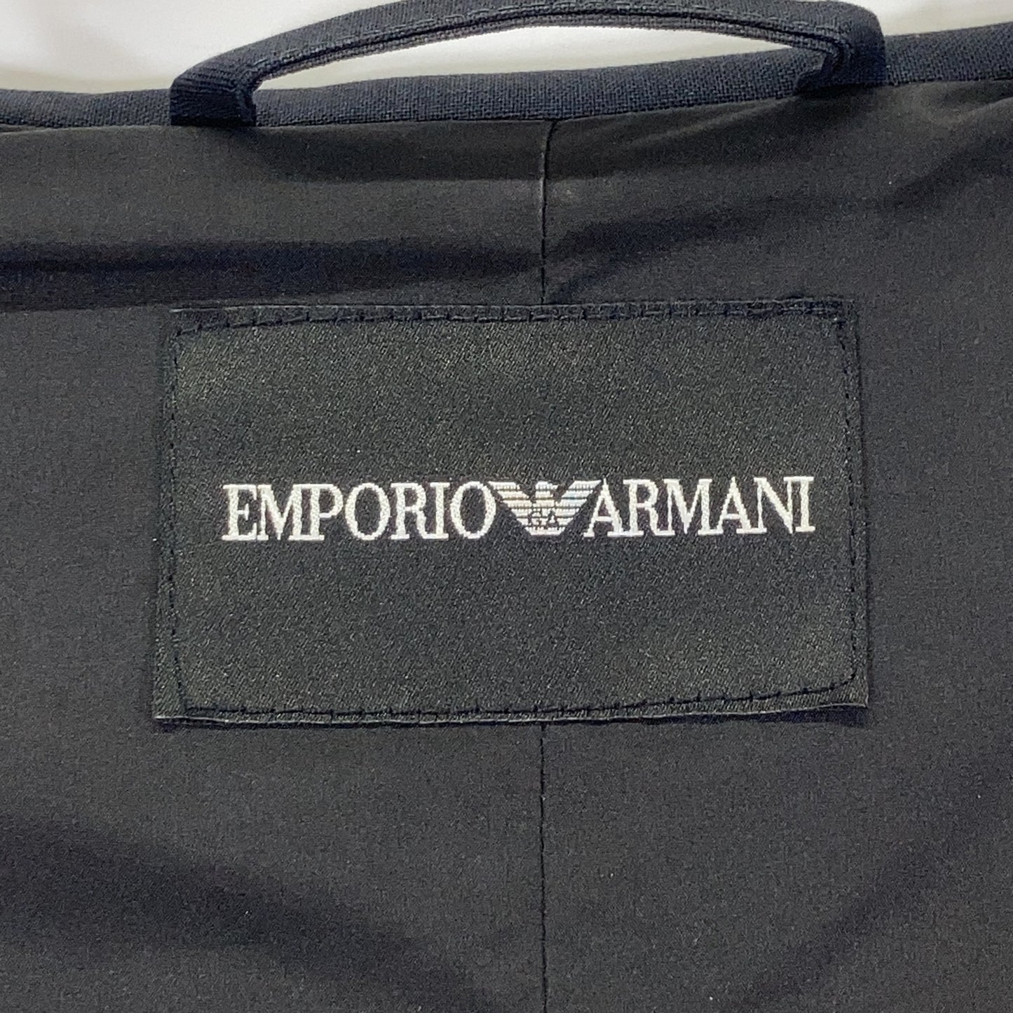 EMPORIOARMANI Navy Lambswool Hooded Zip Long Coat Size 50