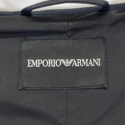 EMPORIOARMANI Navy Lambswool Hooded Zip Long Coat Size 50