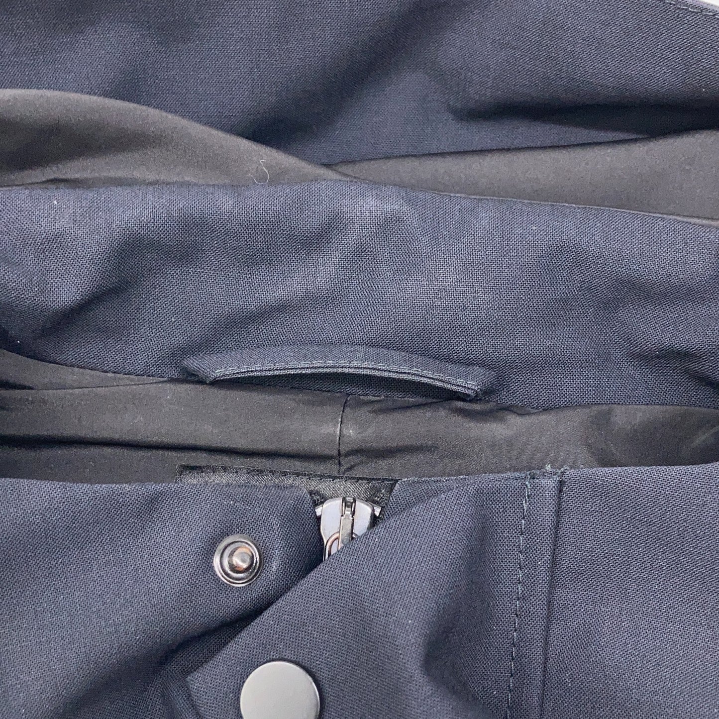 EMPORIOARMANI Navy Lambswool Hooded Zip Long Coat Size 50