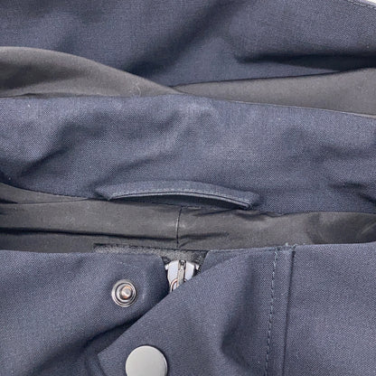 EMPORIOARMANI Navy Lambswool Hooded Zip Long Coat Size 50