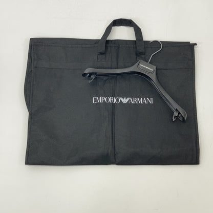 EMPORIOARMANI Navy Lambswool Hooded Zip Long Coat Size 50