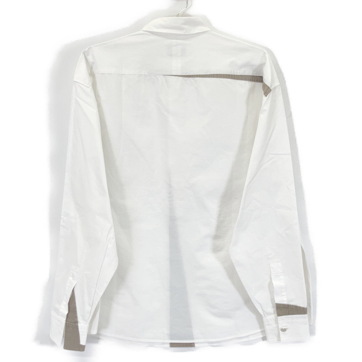 HERMES 21AW White Gray Cotton Oversized Shirt Size 40
