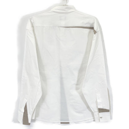 HERMES 21AW White Gray Cotton Oversized Shirt Size 40